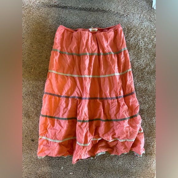 Pink Striped Midi Skirt - Picture 1 of 3